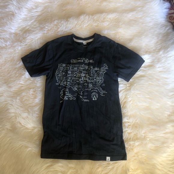 The Landmark Project national parks map graphic printed 100% cotton t-shirt - Picture 3 of 9